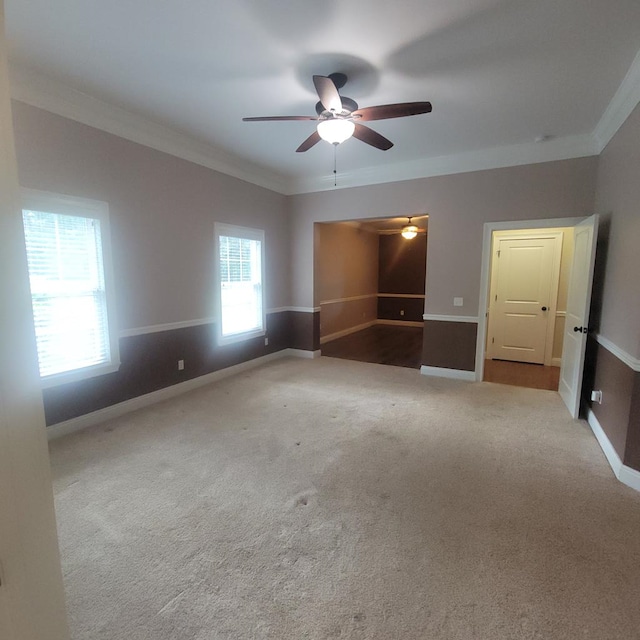 6325 State Highway 95, Abbeville, AL 36310 - carpeted spare room with crown molding and ceiling fan