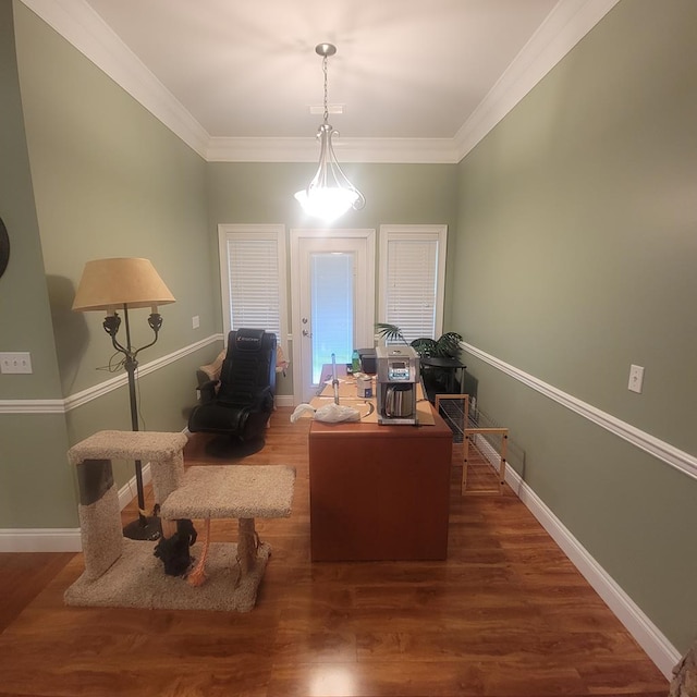 6325 State Highway 95, Abbeville, AL 36310 - office area with wood finished floors and ornamental molding