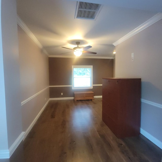 6325 State Highway 95, Abbeville, AL 36310 - corridor featuring dark wood finished floors and crown molding
