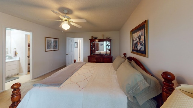 166 Candle Brook Dr, Dothan, AL 36303 - bedroom with light colored carpet, connected bathroom, and ceiling fan