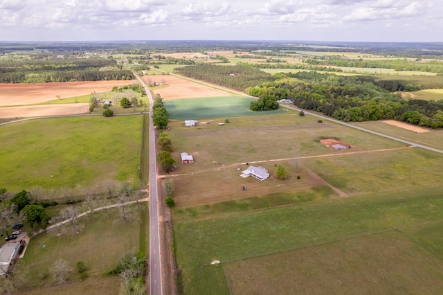 bird's eye view with a rural view