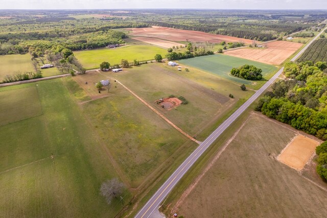 aerial view with a rural view