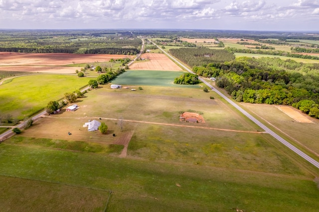 bird's eye view with a rural view
