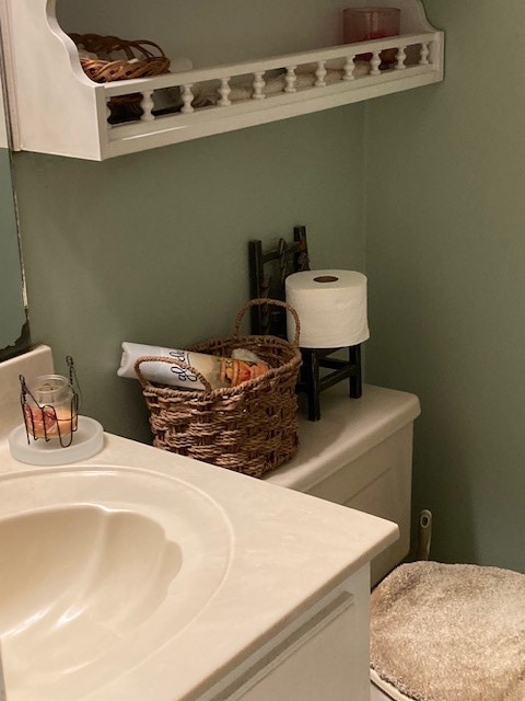 bathroom with toilet and vanity
