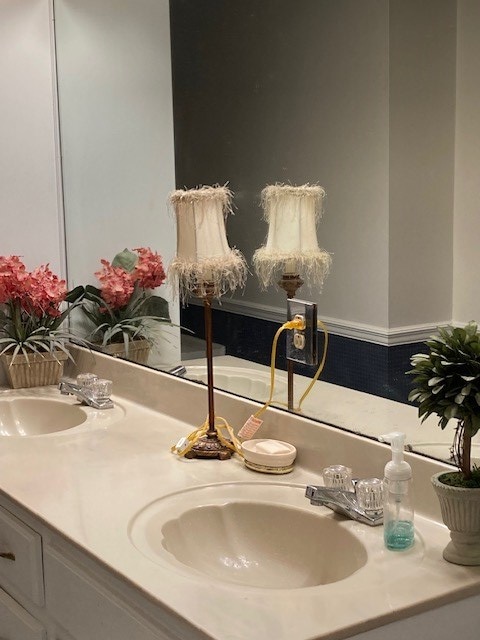 bathroom featuring double vanity and a sink