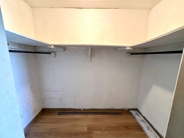 spacious closet featuring wood finished floors