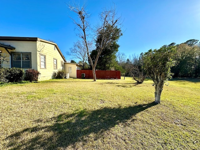 view of yard with fence