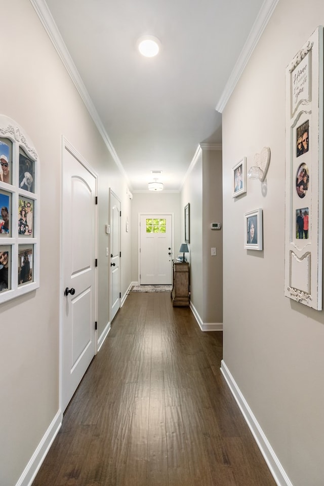 465 Choc Hill Rd, Dothan, AL 36303 - hall with dark wood finished floors and ornamental molding