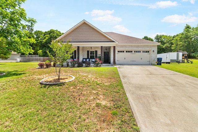 465 Choc Hill Rd, Dothan, AL 36303 - craftsman-style house with a garage, brick siding, concrete driveway, and a porch