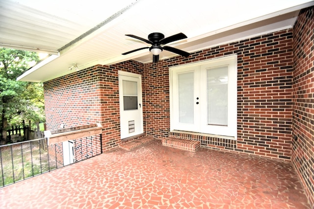208 Pinehurst Dr, Enterprise, AL 36330 - view of patio / terrace with a ceiling fan and french doors