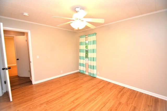 208 Pinehurst Dr, Enterprise, AL 36330 - empty room featuring light wood-style flooring, ceiling fan, ornamental molding, and baseboards