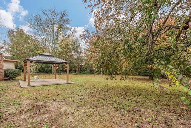 view of yard featuring a gazebo