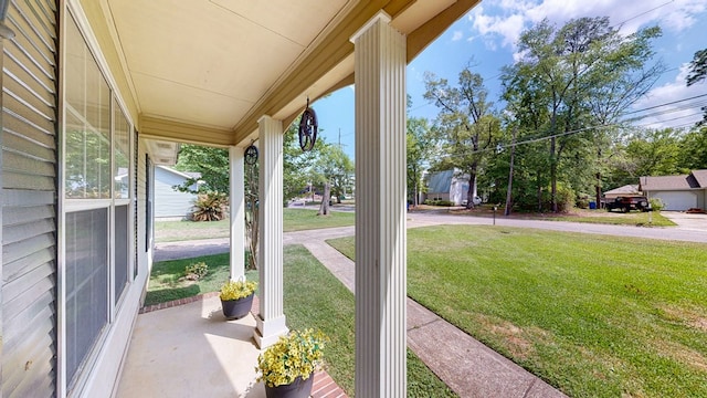 view of patio with a porch