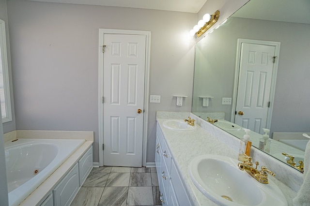 bathroom with a bathtub and vanity