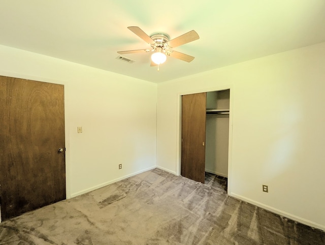 602 Cobb Rd, Dothan, AL 36301 - unfurnished bedroom with carpet flooring, a closet, and a ceiling fan