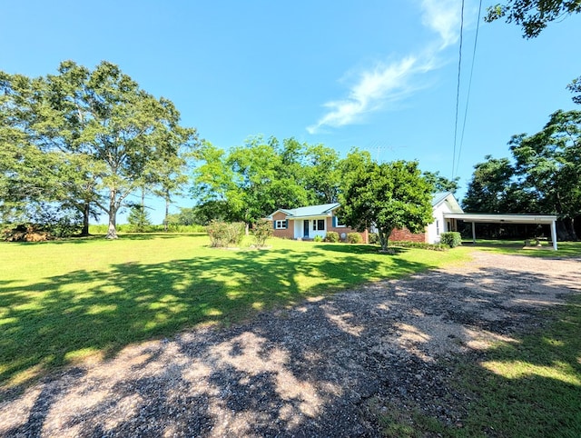 602 Cobb Rd, Dothan, AL 36301 - view of grassy yard featuring driveway and a carport