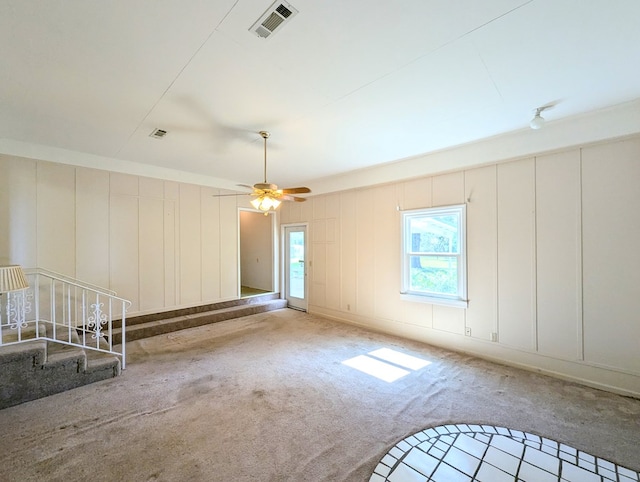 602 Cobb Rd, Dothan, AL 36301 - carpeted empty room featuring a decorative wall and a ceiling fan
