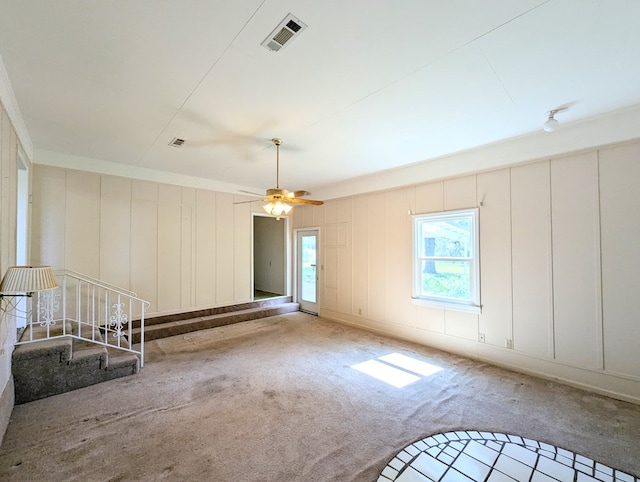 602 Cobb Rd, Dothan, AL 36301 - spare room with a decorative wall, carpet floors, and a ceiling fan