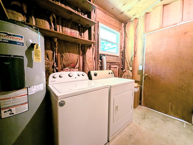 602 Cobb Rd, Dothan, AL 36301 - washroom with electric water heater and washer and dryer