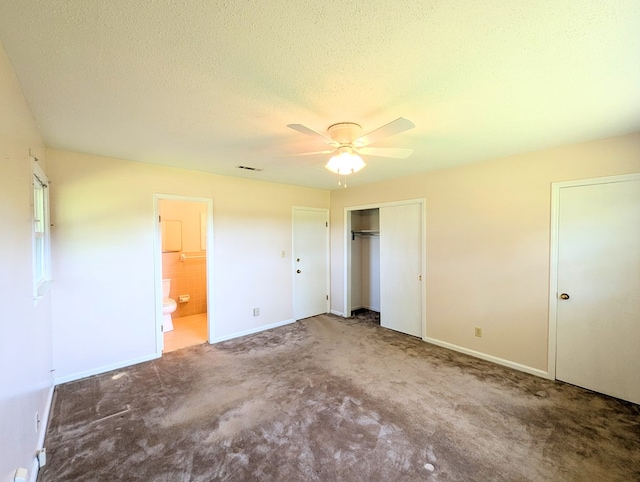 602 Cobb Rd, Dothan, AL 36301 - unfurnished bedroom featuring carpet flooring, ensuite bath, a textured ceiling, and ceiling fan