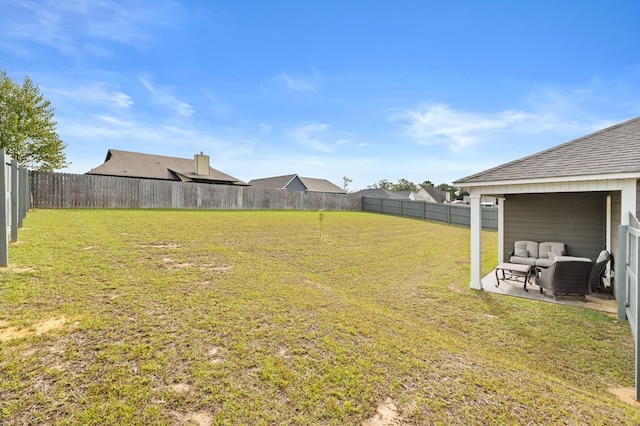 view of yard with a patio area