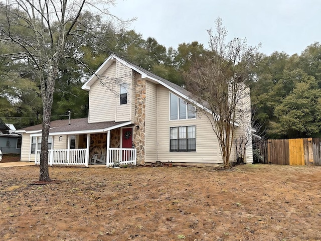 exterior space with a porch