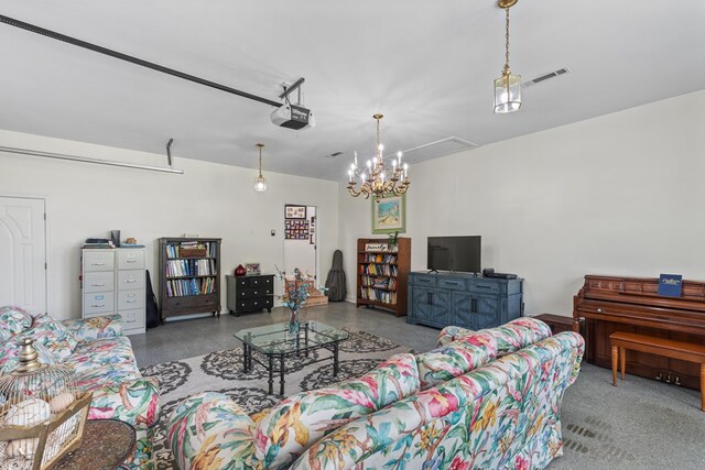 living room with visible vents