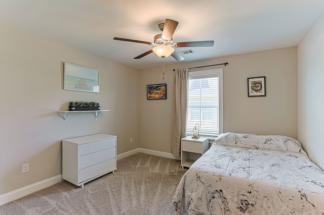 120 Puent Dr, Dothan, AL 36301 - bedroom with light carpet, baseboards, and a ceiling fan