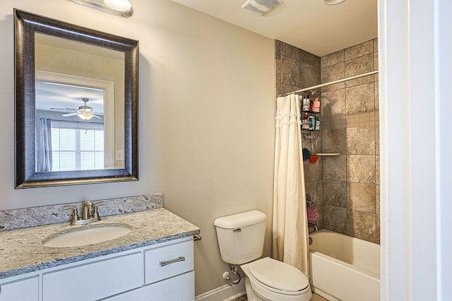 120 Puent Dr, Dothan, AL 36301 - bathroom with toilet, vanity, shower / tub combo, and baseboards