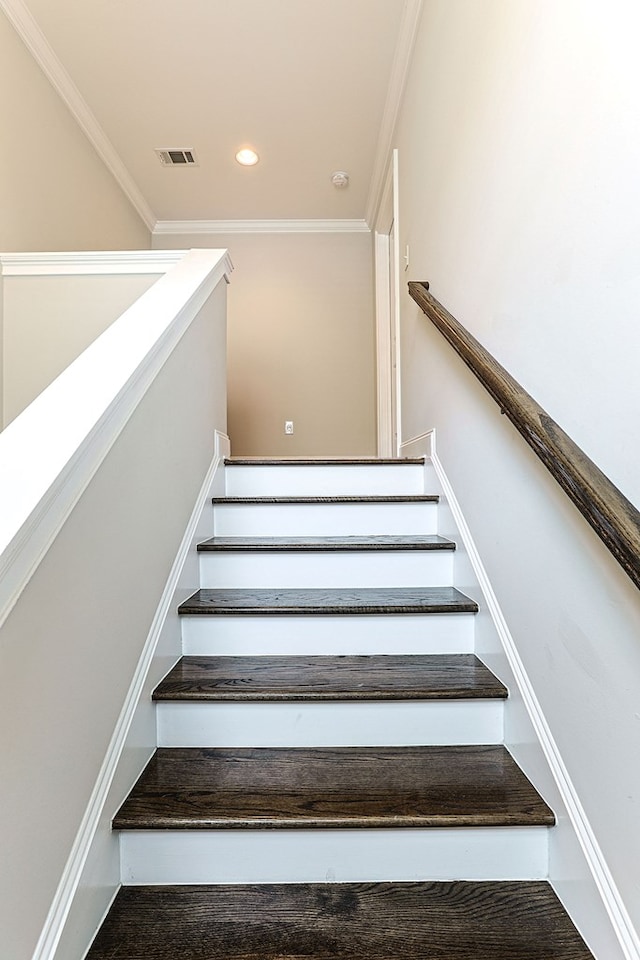 120 Puent Dr, Dothan, AL 36301 - stairs featuring ornamental molding and recessed lighting