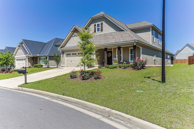 120 Puent Dr, Dothan, AL 36301 - view of front facade featuring concrete driveway, covered porch, an attached garage, and roof with shingles