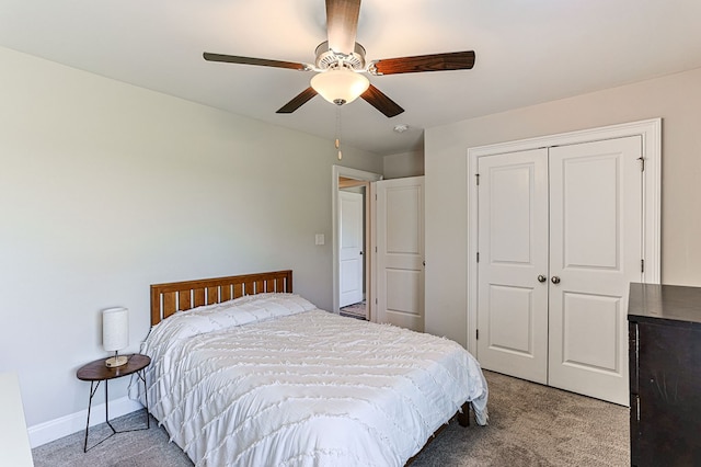 120 Puent Dr, Dothan, AL 36301 - bedroom featuring carpet flooring, a closet, a ceiling fan, and baseboards