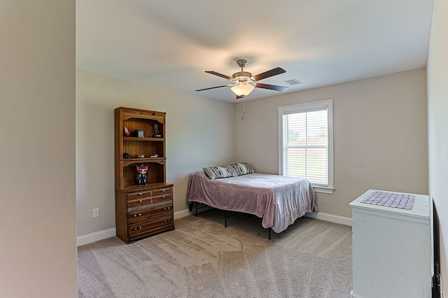 120 Puent Dr, Dothan, AL 36301 - bedroom featuring baseboards, light colored carpet, and a ceiling fan