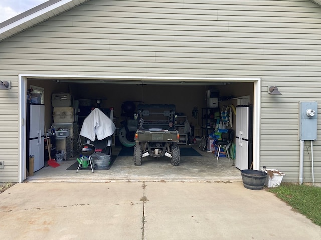 view of garage