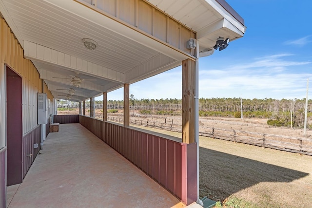 view of patio with ceiling fan