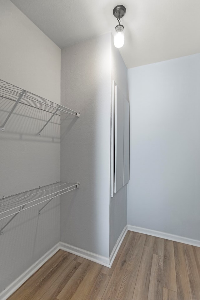 walk in closet featuring hardwood / wood-style floors