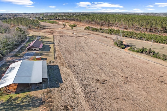 drone / aerial view featuring a rural view