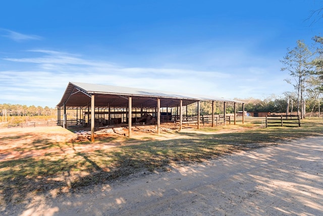 exterior space with a rural view