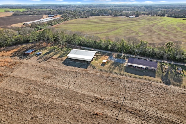 aerial view featuring a rural view