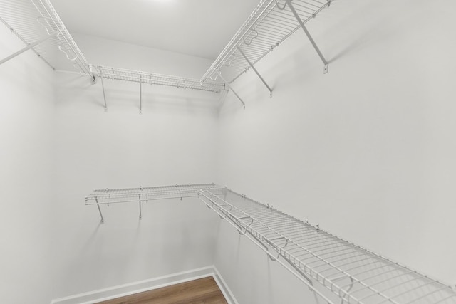 spacious closet with wood finished floors