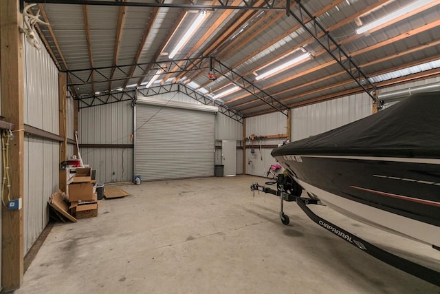 garage featuring metal wall