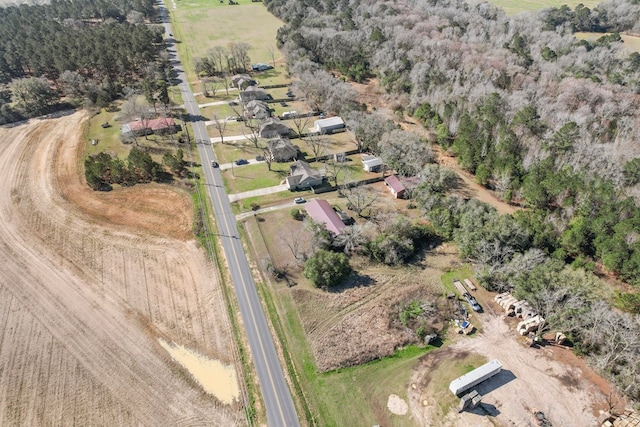 drone / aerial view featuring a rural view