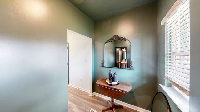 469 Lantana Ct, Rehobeth, AL 36301 - hallway featuring healthy amount of natural light, wood finished floors, and baseboards