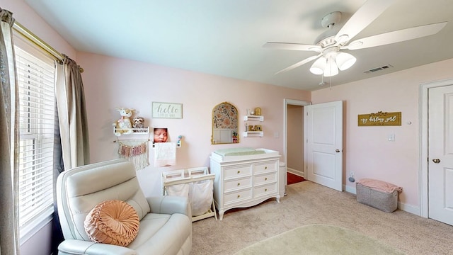 160 Sandbed Rd, Newton, AL 36352 - sitting room with ceiling fan and light colored carpet