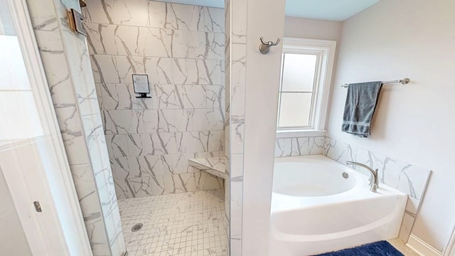 160 Sandbed Rd, Newton, AL 36352 - full bathroom featuring a garden tub and a stall shower