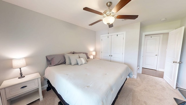 160 Sandbed Rd, Newton, AL 36352 - bedroom featuring carpet floors, a closet, and ceiling fan