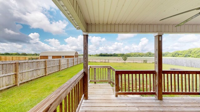 160 Sandbed Rd, Newton, AL 36352 - wooden deck with a fenced backyard and a view of countryside