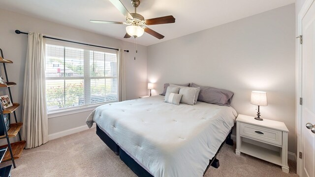 160 Sandbed Rd, Newton, AL 36352 - bedroom featuring light colored carpet and ceiling fan
