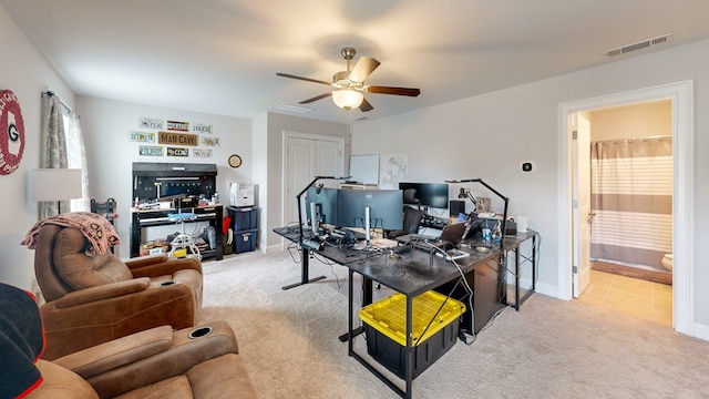 160 Sandbed Rd, Newton, AL 36352 - carpeted office space featuring ceiling fan and baseboards