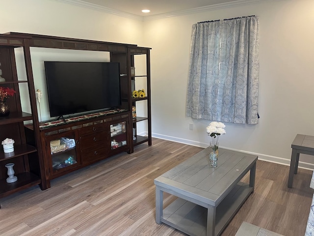16 Holman St, Daleville, AL 36322 - living room featuring ornamental molding and wood finished floors